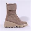 Wonders Toronto Laced Strap Wedge Boot - Camel Suede